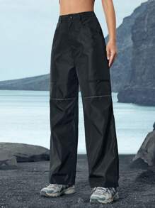 In My Nature Women's Solid Color Casual Versatile Outdoor Pants - Black - View 7
