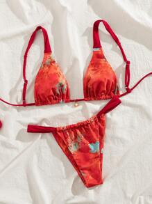 Swim Mod Springbreak Summer Holiday Spaghetti Strap Seashell Pendant Top And Thong Bikini 2 Pieces Set - Multicolor - View 5