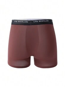 EasyFave Men's Solid Color Patchwork Slim Fit Boxer Briefs, Casual Daily Wear
