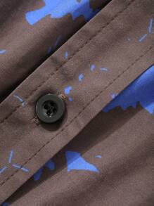 DAZY Camisa de estilo de vacaciones con diseño de patrón abstracto multicolor para hombre, de verano - Multicolor - Ver 6