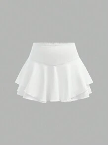 SHEIN Girlism 3pcs Tween Girls Solid Color Knit Mini Skirt + Shorts Set, Athletic Style - Multicolor - View 10