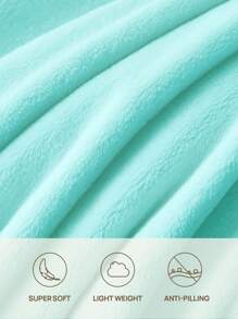 1 件超柔软 280GSM 法兰绒羊毛毯，轻质毛绒毯，适合床沙发旅行，薄荷绿