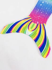 Young Girl Minimalist Spaghetti Strap Bikini Top And Bottom Swimwear Set - Multicolor - View 3