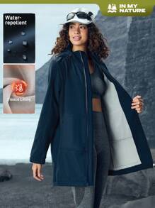 In My Nature Women's Drawstring Hooded Outdoor Raincoat Jacket