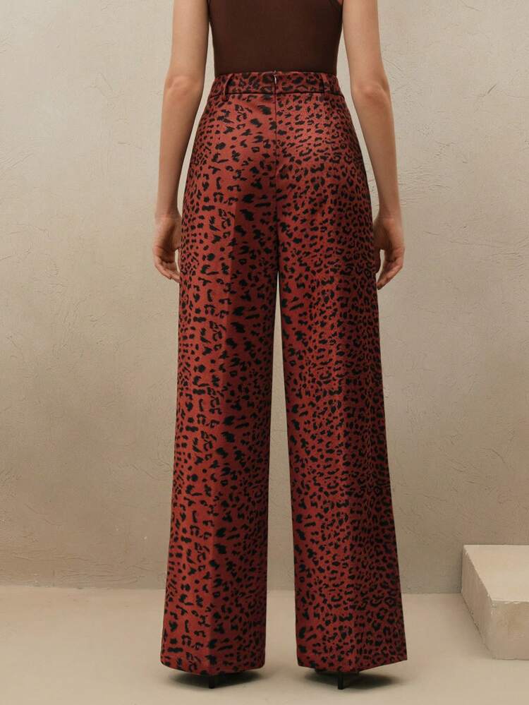 Urlaubs-Vintage Leoparden-Muster elegante Lässig Hose, für Neujahr und Valentinstag für Frauen