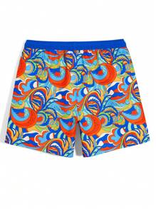 Manfinity Swimmode Plus Size Men's Casual Minimalist Beach Shorts, Everyday Wear Men Swim Trunks