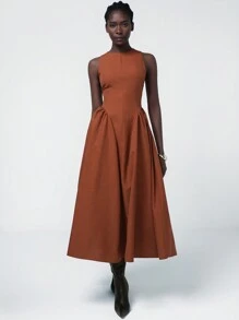 Aveloria Modichic Vestido elegante francés para mujeres, minimalista y versátil para uso diario, con cintura fruncida