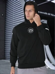 Manfinity Sport Corelite Men's Letter Print Casual Hooded Sweatshirt