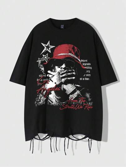 Street Life Herren Kurzarm T-Shirt mit Aufdruck, geeignet für den täglichen Tragen im Frühling/Sommer