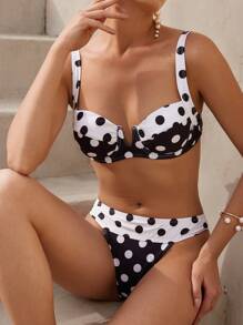 Swim Oasis Women's Polka Dot Print Swimwear Set, Summer Vacation