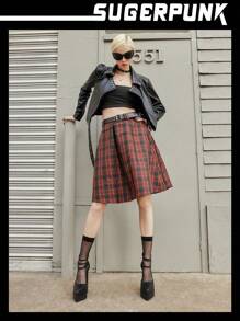 Sugerpunk 黑色尖头厚底系带高跟鞋，机车风休闲/中性风，适合女士情人节