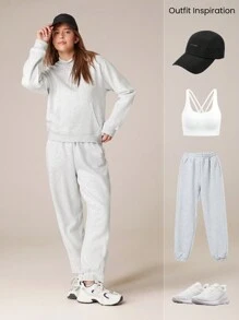 GLOWMODE Hanorac cu buzunar cangur de bază din lână de zi cu zi