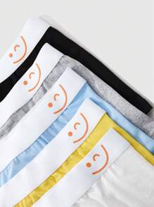 5 piezas/Paquete Calzoncillos con estampado de letras para adolescentes