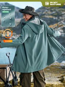 In My Nature Damen einfarbige Windjacke mit Frontreißverschluss, Langarm und Tasche für den Outdoor-Bereich