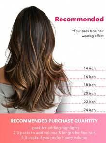 20PCS Straight Tape In Human Hair Extensions 100% Real Remy Human Hair 14-24inches Natural High Quality 50G/Pack For Salon Silky Seamless Invisible PU Tape In Hair Extensions - S1B/6/1B - View 8