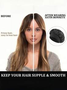 1pc Satin Sleeping Cap, Adjustable Sleeping Cap, Ladies And Gentlemen Satin Sleeping Cap, Comfortable To Wrap Hair While Sleeping, Soft Hat Home Bathroom Decor Summer