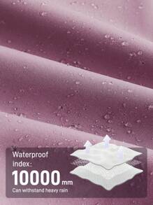 In My Nature 女士前扣长袖口袋休闲户外雨衣 - 紫色 - 查看 4