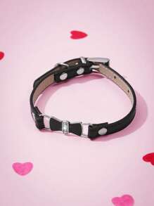 PETSIN 1 件情人节宠物蝴蝶结项圈，适合猫和小型犬 - 黑色 - 查看 1