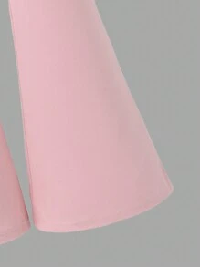 SHEIN Explorewe 2pcs/Set Tween Girls Round Neck Short Sleeve Heart Print Minimalist Top And Long Pants Set - Multicolor - View 3