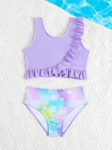 Young Girls Spaghetti Strap Bikini - Purple - View 5