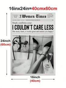 SHEIN 1pc Art, Nghệ thuật treo tường đen trắng, Bản in báo in tin tức, Trang trí xe đẩy quầy bar cổ điển, Nghệ thuật thẩm mỹ nữ tính, Bản in phụ nữ, Quà tặng cho cô ấy - Nhiều màu - Xem 11