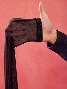 AROSE Designer Color Block Red Off Shoulder Black Sheer Mesh Long Sleeves Sexy Women Mini Dress, Valentine's Day, Spring & Summer, Festival, Concert Outfit, Rave Outfits Festival, Prom Dress