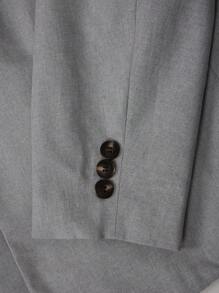 Manfinity Mode Blazer de manga larga con botones y diseño simple y pantalones de traje de negocios casuales para hombre