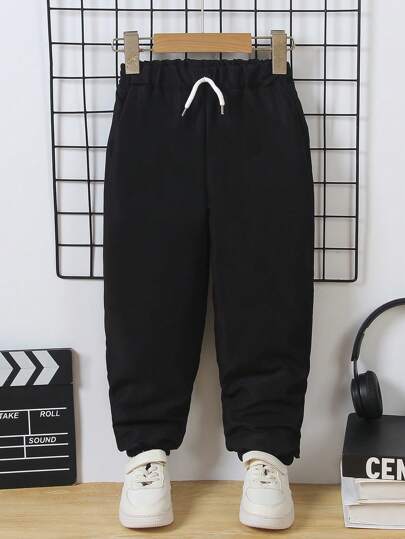 SHEIN Genkimix Kids Young Boys Casual Joggers, Cargo Pants, Suitable For School, And Home, Keep Boys Fashionable And Comfortable In Spring, Autumn And Winter