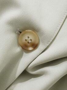 DAZY Bộ quần áo công sở nữ màu trơn, dáng rộng, ống đứng và vest. - Màu xanh Bạc hà - Xem 9