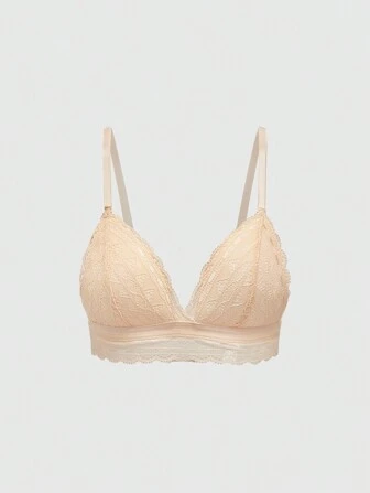 1 pieza Conjunto de lencería con sujetador sin aros y camisola de tirantes finos minimalista para mujer