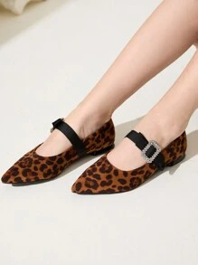 CUCCOO CHICEST Zapatos de tacón con punta fina de estampado de leopardo sexy, nuevos diseños de bombas Mary Jane con moño para mujer - Marrón - Ver 4