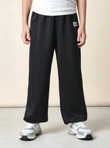 SUMWON 休闲青年运动裤松紧腰都市刺绣运动慢跑裤学校训练健身运动裤 - 彩色 - 查看 7
