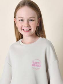 Conjunto de camiseta oversize y pantalón de chándal SUMWON Era-1 Streetwear de California, de dos piezas, cómodo, con texto rosa para relajarse, viajar y disfrutar de las vacaciones de manera informal - Albaricoque - Ver 5