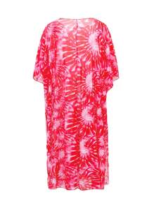 Swim Mulvari Women Tie Dye All-Over Print Gradient Long Chiffon Kimono Cardigans For Summer Beach Vacation - Multicolor - View 2