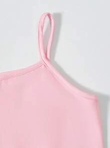 SHEIN 3pcs/Pack Tween Girls Casual Multicolor Knit Camisole Top, School, Campus, College - Pink - View 6