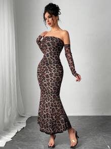 Chiquease Stylish Women's Slim Fitting Sexy Long Dress With Fish Tail Sleeve, Suitable For Party, Banquet, Outdoor Wear