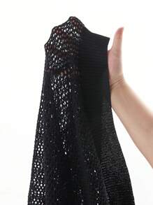 Manfinity Homme Men's Solid Color Hollow-Out Casual Knit Top Short Sleeve - Multicolor - View 7