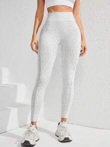 SHEIN Sport Studio Women Leopard Print Everyday Fitness Leggings