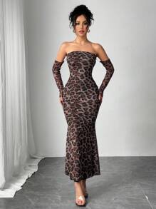 Chiquease Stylish Women's Slim Fitting Sexy Long Dress With Fish Tail Sleeve, Suitable For Party, Banquet, Outdoor Wear
