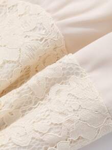 DAZY Vestido de cóctel de longitud media con cuello halter, sin mangas, escote en V, efecto twist y parches de encaje para mujer, vestido elegante y formal para eventos