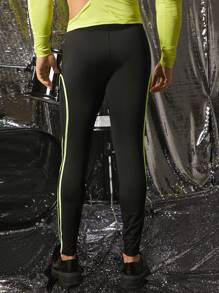 FeverCity Men's Skinny Tight Pants With Side Net Mesh Panels