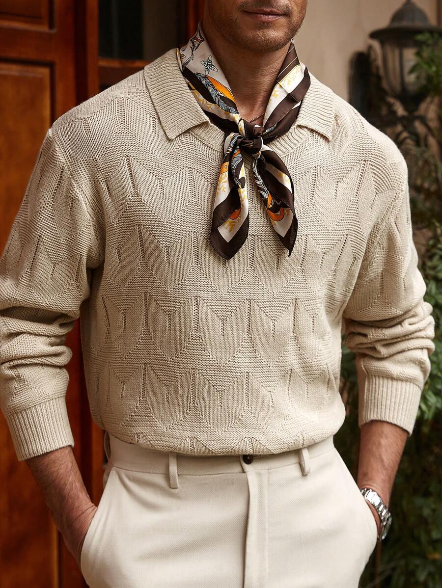 Manfinity CityGents Suéter casual de manga larga liso para hombre