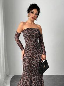 Chiquease Stylish Women's Slim Fitting Sexy Long Dress With Fish Tail Sleeve, Suitable For Party, Banquet, Outdoor Wear