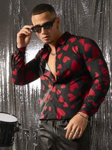 FeverCity 男士宽松梭织数码印花长袖衬衫 - 彩色 - 查看 3