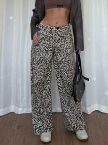 Chiquease Vintage Style Casual Commuter Straight Leg Pocket Design Women's Trouser Pants