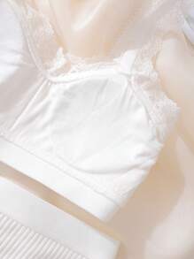 2pcs Comfy Cotton Girls Tween Intimates Set, Bra And Panty