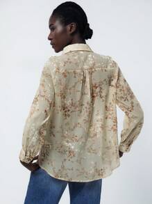 Aveloria Modichic 优雅精致的经典风格植绒透明提花衬衫