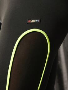 FeverCity Men's Skinny Tight Pants With Side Net Mesh Panels