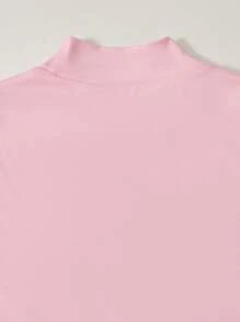 SHEIN Holiday,Summer,TravelTween Girl Casual Versatile Elegant Sleeveless Ruffle Hem Pink Mini Dress - Pink - View 6