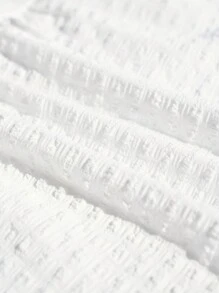 LanaWest Women's V-Neck Solid Color Casual Puff Sleeve Blouse Fall Cloth For Women - White - View 3